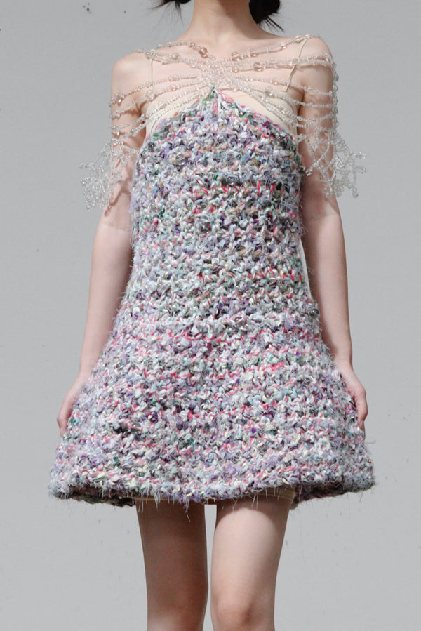 Susanfang Crochet Beaded Mini Dress AW23DR19